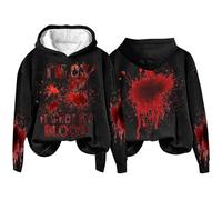 Sweat à capuche d'Halloween pour femme avec imprimé « Bloody I'M Ok It'S Not Mu Blood », Noir , XL