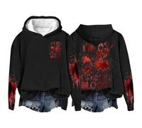 Sweat à capuche d'Halloween pour femme avec inscription « Bloody Im Ok It's Not My Bloody Fall » - Costumes 2025 - Sweat-shirt pour femme adulte, Noir , XXL
