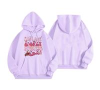 Sweat à capuche d'Halloween pour femme, fantôme dans ma tante effrayante, potiron imprimé, poches imprimées, sweatshirts pour femmes, costumes 2025 pour adultes, violet, M