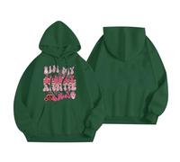 Sweat à capuche d'Halloween pour femme, fantôme dans ma tante effrayante, potiron imprimé, poches imprimées, sweatshirts pour femmes, costumes 2025 pour adultes, Vert, M