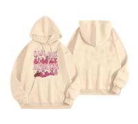 Sweat à capuche d'Halloween pour femme, fantôme dans ma tante effrayante, potiron imprimé, poches imprimées, sweatshirts pour femmes, costumes 2025 pour adultes, beige, M