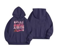 Sweat à capuche d'Halloween pour femme, fantôme dans ma tante effrayante, potiron imprimé, poches imprimées, sweatshirts pour femmes, costumes 2025 pour adultes, bleu marine, M