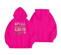 Sweat à capuche d'Halloween pour femme, fantôme dans ma tante effrayante, potiron imprimé, poches imprimées, sweatshirts pour femmes, costumes 2025 pour adultes, rose vif, M