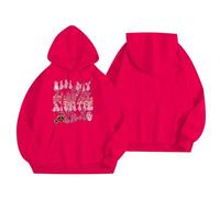 Sweat à capuche d'Halloween pour femme, fantôme dans ma tante effrayante, potiron imprimé, poches imprimées, sweatshirts pour femmes, costumes 2025 pour adultes, Rouge, M