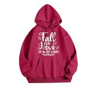 Sweat à Capuche d'halloween pour Femme Pull Haut décontracté à Manches Longues Sweat Capuche imprimé Dieu pour Femme Coupe décontractée col Rond Manches Longues Pull d'automne Hiver(Rouge, XL)