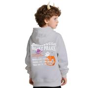 Sweat à capuche d'Halloween pour garçons et filles - Motif citrouilles et fantômes - Unisexe - Pour adolescents - Décontracté - Automne et Hiver - Manches longues - Pull ample pour enfants, gris, 9-11