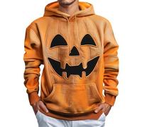 Sweat à capuche d'Halloween pour homme avec poche effrayante à capuche et manches longues, Z01-Orange, 5XL