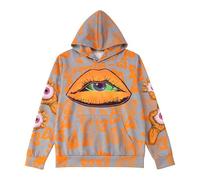 Sweat à capuche d'Halloween pour homme, coupe ample, décontracté, streetwear, impression numérique, mélange confortable, doré, 5XL