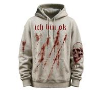Sweat à capuche d'Halloween pour homme - Imprimé sang - Décontracté - Coupe ample - Chaud et confortable - Style gothique, d, S