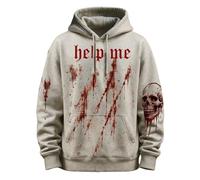 Sweat à capuche d'Halloween pour homme - Imprimé sang - Décontracté - Coupe ample - Chaud et confortable - Style gothique, f, S