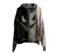 Sweat à capuche d'Halloween pour homme Jack O Lantern Visage de citrouille 2025 Sweat-shirt effrayant à manches longues, Z01-beige, XL