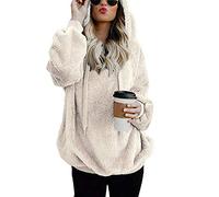 Sweat à capuche d'hiver décontracté pour femme 2025 en polaire peluche à manches longues pull oversize sweat-shirt chaud à capuche moelleux haut décontracté mode manteau veste polaire femme veste ours