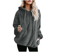 Sweat à capuche d'hiver décontracté pour femme 2025 en polaire peluche à manches longues pull oversize sweat-shirt chaud à capuche moelleux haut décontracté mode manteau veste polaire femme veste ours