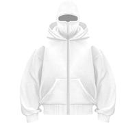 Sweat à capuche d'hiver for homme avec cagoule Sweat à capuche décontracté for homme avec fermeture éclair et poche Veste chaude coupe-vent Sweat à capuche ample for homme Sweat à capuche Ninja surdim