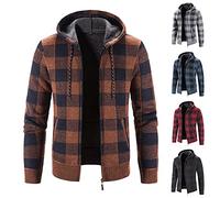 Sweat à capuche d'hiver grande taille pour homme - Chandail en polaire lourd doublé avec poches - Cardigan tricoté à fermeture éclair pour l'extérieur à manches longues - Manteau d'hiver chaud, Vert