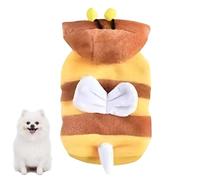 Sweat à capuche d'hiver pour chien - Motif : dessin animé abeille - En peluche - Manteau d'hiver coupe-vent pour chien - Vêtement pour chien - Gilet à capuche confortable de taille moyenne et grande
