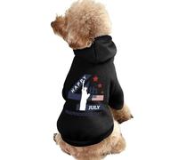 Sweat à Capuche d'hiver pour Chien, vêtement Chaud pour Petit Chien, Chihuahua, Chiot, Chat, Taille L, 4 Juillet