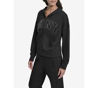 Sweat à capuche DKNY Embroidery Logo Full Zip noir femme - XS