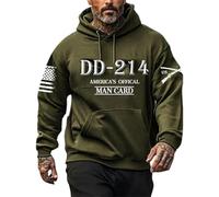 Sweat à Capuche Double Couche imprimé vétéran pour Homme 214 pour Les Loisirs d'hiver, Les Affaires et Le Commerce extérieur, Sweat à Capuche Tendance et Confortable (Green, XXL)