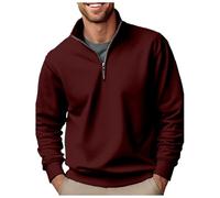 Sweat à capuche doux à manches longues pour homme - Coupe ample - Université Western - Dessin animé - Léger - Tendance - Gothique - Sans capuche - Confortable - Fin - Mignon - Country, bordeaux, L