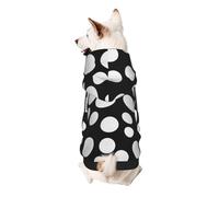 Sweat à capuche doux et confortable avec imprimé à pois noirs et blancs pour animaux de compagnie, vêtements mignons pour chiens, chats et petits animaux de compagnie, taille L