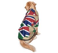 Sweat à capuche doux imprimé drapeau de la Gambie Map01 pour chiens de taille moyenne à grande, chaud et respirant, facile à porter par temps froid