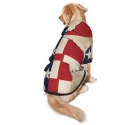 Sweat à capuche doux imprimé drapeau de l'État du Texas Map02 pour chiens de taille moyenne à grande, chaud et respirant, facile à porter par temps froid