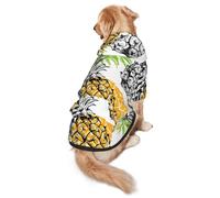 Sweat à capuche doux pour chien avec imprimé ananas jaune pour chiens de taille moyenne à grande, chaud et respirant, facile à porter par temps froid