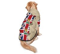 Sweat à capuche doux pour chien avec imprimé drapeau des îles Caïmans Map03 pour chiens de taille moyenne à grande, chaud et respirant, facile à porter par temps froid