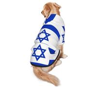 Sweat à capuche doux pour chien avec imprimé drapeau israélien pour chiens de taille moyenne à grande, chaud et respirant, facile à porter par temps froid