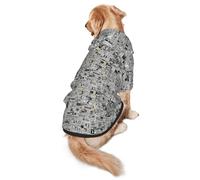 Sweat à capuche doux pour chien avec imprimé journal HD pour chiens de taille moyenne à grande, chaud et respirant, facile à porter par temps froid
