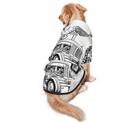 Sweat à capuche doux pour chien avec imprimé tracteur de dessin animé pour chiens de taille moyenne à grande, chaud et respirant, facile à porter par temps froid