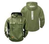 Sweat À Capuche Doux pour Homme S.EC.URI.TY Pulls Survêtements Vêtements D'extérieur Printemps Automne Hauts Demi Zip Vestes Shirt-LvSe||3X_l