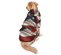 Sweat à capuche drapeau des États-Unis d'Amérique pour chiens de taille moyenne et grande - Vêtement en polyester doux pour toutes les saisons