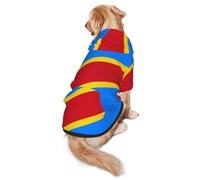 Sweat à capuche drapeau du Congo pour chiens de taille moyenne et grande - Vêtement en polyester doux pour toutes les saisons
