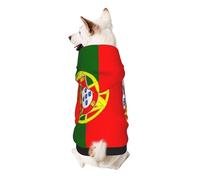 Sweat à capuche drapeau du Portugal en polyester doux et respirant pour petits chiens, garçons et filles