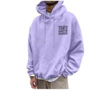 Sweat à capuche drôle avec code QR pour homme - Sweatshirt à capuche amusant - Message caché humoristique - Tendance funky - Pour adolescentes et filles - Code QR - Cadeau de Noël - Unisexe, Couleur