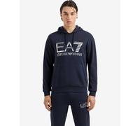 Sweat à capuche EA7 Logo Series Metallic noir argenté - L