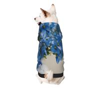Sweat à capuche élégant pour chien - Vêtements pour animaux de compagnie - Streetwear - Survêtement pour chien - Taille XL - Bleu sarcelle, gris et blanc floral