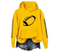 Sweat à capuche élégant pour femme 2025 - Motif tendance - Pull de sport - Pull à manches longues - Vêtements d'hiver Y2K - Sweat à capuche pour adolescentes - Décontracté - En coton, jaune, XL