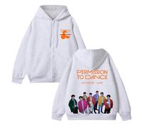 Sweat à Capuche en Coton avec Inscription Permission to Dance on Stage-Live(A Floral White-Padded,3XL)