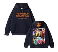 Sweat à Capuche en Coton avec Inscription Permission to Dance on Stage-Live(B Black-Padded,2XL)