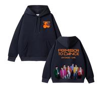 Sweat à Capuche en Coton avec Inscription Permission to Dance on Stage-Live Sweat-Shirt Unisexe à Motif Graphique Sup-Port Sport Daily(C Black-Padded,3XL)