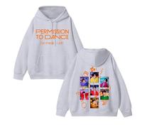 Sweat à Capuche en Coton avec Inscription Permission to Dance on Stage-Live Sweat-Shirt Unisexe à Motif Graphique Sup-Port Sport Daily(B Floral White,S)