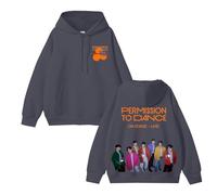 Sweat à Capuche en Coton avec Inscription Permission to Dance on Stage-Live Sweat-Shirt Unisexe à Motif Graphique Sup-Port Sport Daily(C Grey,M)