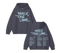Sweat à Capuche en Coton Walk The Line 2025 Graphic Sup-Port Daily Sweat-Shirt zippé Unisexe(A Grey-Padded,S)