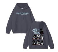 Sweat à Capuche en Coton Walk The Line 2025 Graphic Sup-Port Desire:Unleash Album Sweatshirt(A Grey-Padded,2XL)