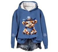 Sweat à capuche en forme de vache Highland pour femme - Pull de Noël doux et chaud - Motif vache des Highlands - Chemisier de vacances - Grande taille - Pull ample décontracté - Streetwear