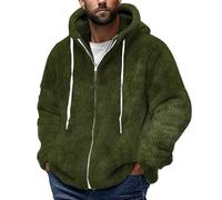Sweat à capuche en peluche à fermeture éclair intégrale pour homme - Sweat à capuche d'automne avec fermeture éclair de garde - Cardigan à manches longues - Pull à capuche en polaire chaude - Pulls