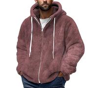 Sweat à capuche en peluche à fermeture éclair intégrale pour homme - Sweat à capuche d'automne avec fermeture éclair de garde - Cardigan à manches longues - Pull à capuche en polaire chaude - Pulls